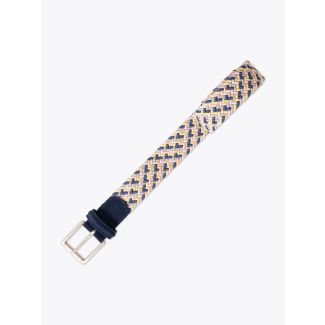 Anderson's Suede-Trimmed Elasticated Belt Blue-Gold-Pink-Gray Front View