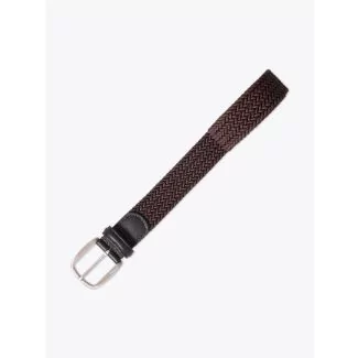 Anderson's Leather-Trimmed Elasticated AF3019 Belt Brown Front View