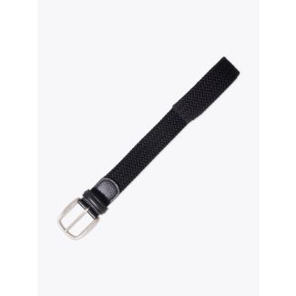 Anderson's Leather-Trimmed Elasticated AF3019 Belt Black Front View