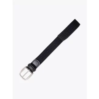 Anderson's Leather-Trimmed Elasticated AF3019 Belt Black Front View