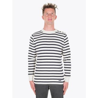 Armor-Lux Fouesnant Striped Sailor Sweater Nature/Rich Navy Full View