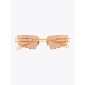 Balmain Sunglasses Fixe Rimless White Gold Front View