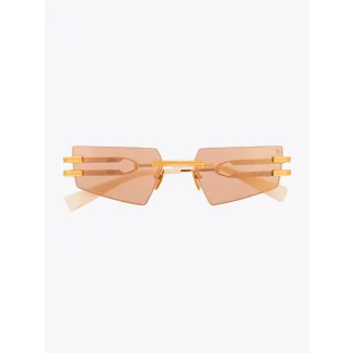 Balmain Sunglasses Fixe Rimless White Gold Front View