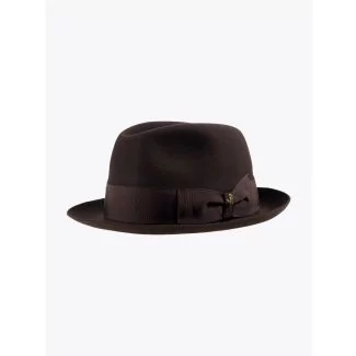 Borsalino Hat Small-Brimmed Alessandria Rabbit-Felt Dark Brown 1