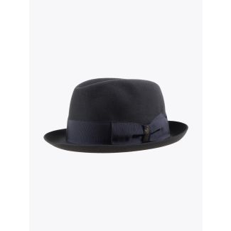 Borsalino Hat Small-Brimmed Alessandria Rabbit-Felt Anthracite Dark Grey 1