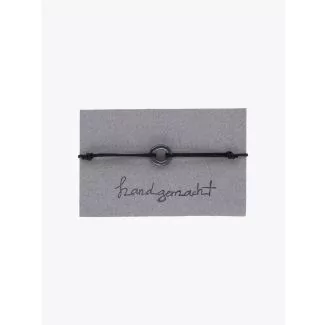 Barbara Zuna-Kratky Smooth Silver Blackened Ring 15 Cord Bracelet Black 1
