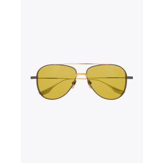 Subsystem - Dita Sunglasses Aviator Black Iron/Gold front frame view