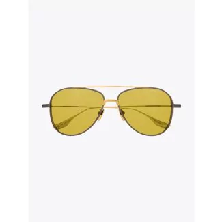 Subsystem - Dita Sunglasses Aviator Black Iron/Gold front frame view