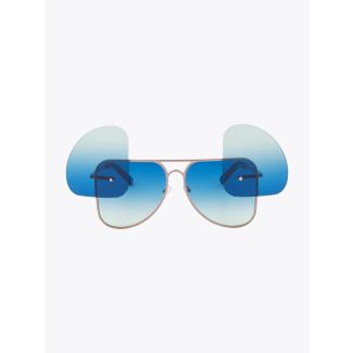 Fakbyfak X Manish Arora Sunglasses Gold/Blue Front Open