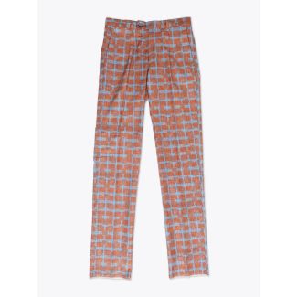 GBS trousers Lido Cotton Check Brown Front View