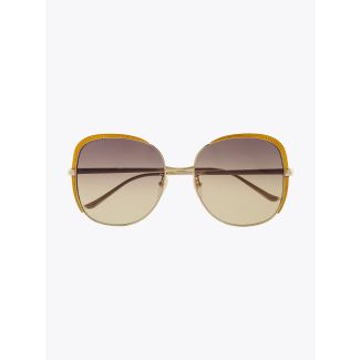Gucci Squared Shape Sunglasses Gold / Gold 002 1