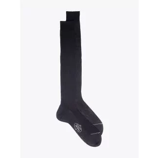 Gallo Ribbed Cotton Long Socks Anthracite 1