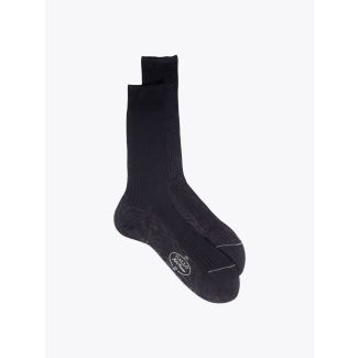 Gallo Ribbed Cotton Short Socks Anthracite 1