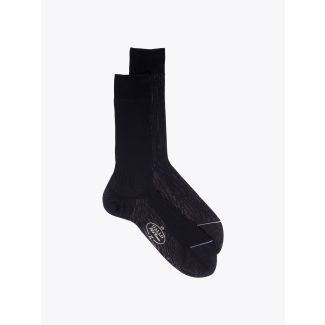 Gallo Ribbed Cotton Short Socks Black 1