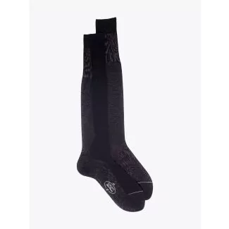 Gallo Plain Cotton Long Socks Black 1