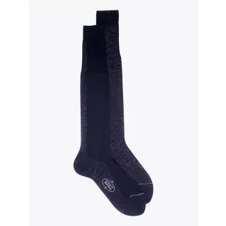 Gallo Plain Cotton Long Socks Navy Blue 1