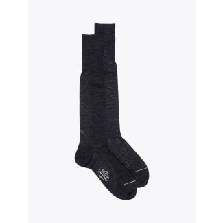 Gallo Long Socks Plain Wool Anthracite 1