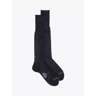 Gallo Long Socks Plain Wool Anthracite 1