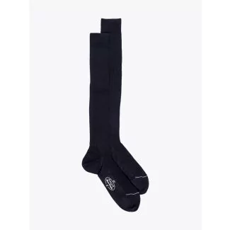 Gallo Long Socks Ribbed Wool Black 1