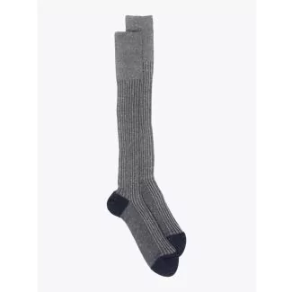 Gallo Long Socks Twin Ribbed Cotton Navy Blue 1