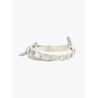 Goti Distressed Shield Bracelet White 1