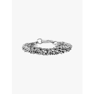 Goti BR632 Silver Bracelet w/Rose Front View