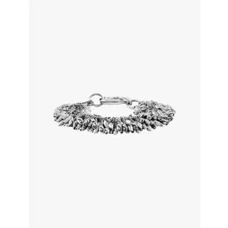 Goti BR632 Silver Bracelet w/Rose Front View