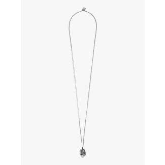 Goti CN1146 Silver Necklace w/Stone  Front View