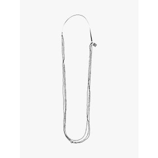 Goti CN1249 Silver Necklace w/Stone Front View