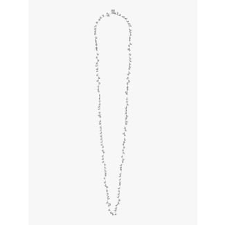 Goti CN1283 Silver Necklace w/Leaves Front View
