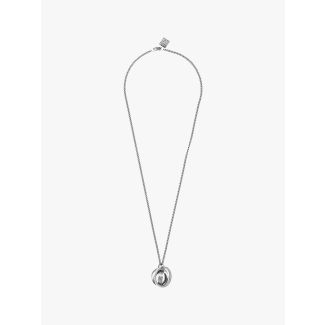 Goti CN569 Silver Necklace w/Rings Front View
