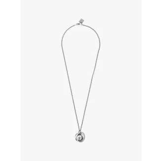 Goti CN569 Silver Necklace w/Rings Front View