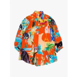 G.Kero Jungle Sauvage Printed Viscose Blouse 1