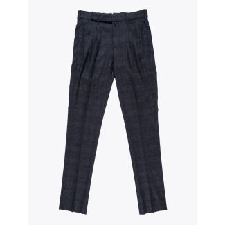 Giab's Archivio Cocktail Wool Pleated Pants Check Anthracite / Grey 1