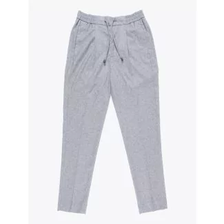 Giab's Archivio Tintoretto Wool Drawstring Pants Grey Melange 1