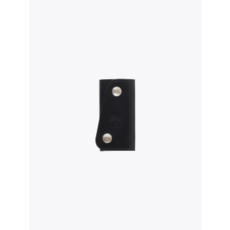 Il Bisonte C0378 Vintage Cowhide Leather Keyring Black Front