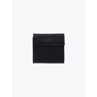 Il Bisonte C0455 Vintage Cowhide Leather Wallet Black Front
