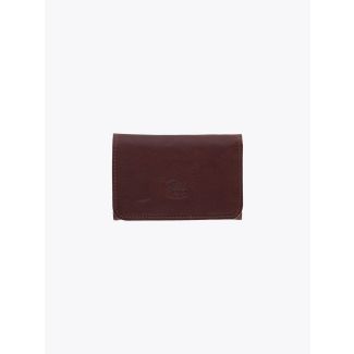 Il Bisonte C0470 Vintage Cowhide Leather Card Case Brown Front 