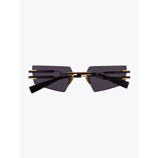 Balmain Fixe Rimless Sunglasses Gold/Matte Black - E35 SHOP