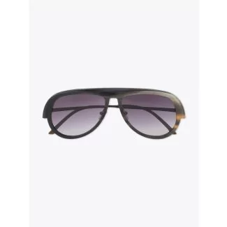 Rigards Horn/Titanium 99 Sunglasses Black/White - E35 SHOP