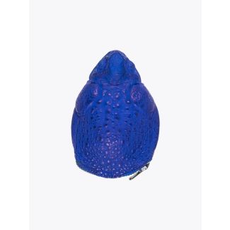 Kobja Toad Skin Purse Zip Bleu Front