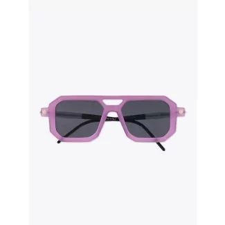 Kuboraum Mask P8 D-Frame Sunglasses Cyclamen with folded temples front view