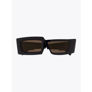 Kuboraum Mask X11 Hybrid-Frame Sunglasses Black Shine frame with temples folded front view