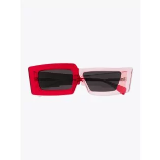 Kuboraum Mask X11 Hybrid-Frame Sunglasses Red/Coral Neon frame with folded temples front view
