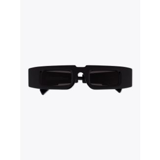 Kuboraum Mask X5 Rectangular-Frame Sunglasses Black frame with temple folded front view