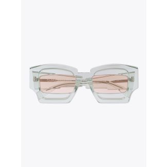 Kuboraum Mask X6 Cat-Eye Sunglasses Mint frame with temples folded front view