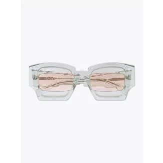 Kuboraum Mask X6 Cat-Eye Sunglasses Mint frame with temples folded front view