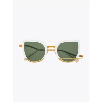 Masahiromaruyama Erase MM-0032 No.3 Sunglasses White / Gold Front View