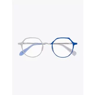 Masahiromaruyama Twist MM-0039 No.3 Optical Glasses Silver / Blue Front View