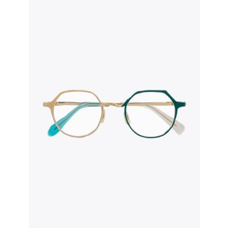 Masahiromaruyama Twist MM-0039 No.4 Optical Glasses Gold / Green Front View
